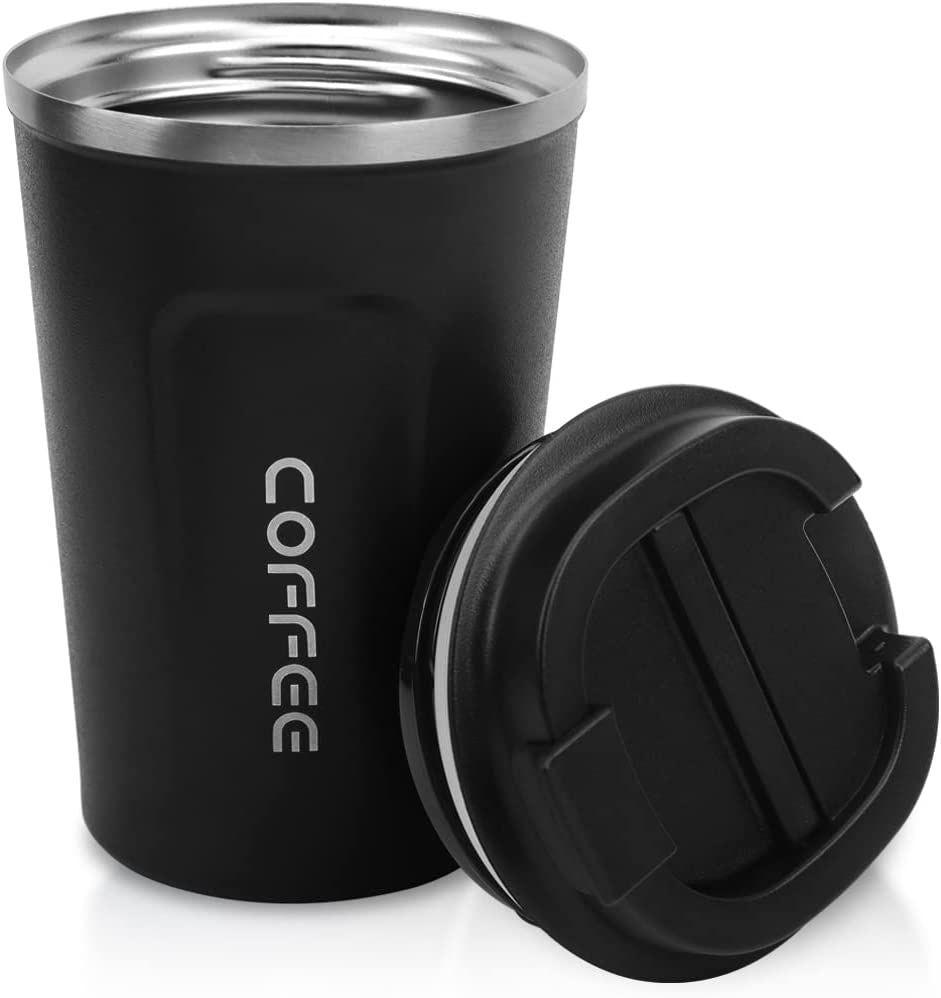 12 oz Stainless Steel Vacuum Insulated Tumbler - Coffee Travel Mug Spill Proof with Lid - T hermos Cup for Keep Hot/Ice Coffee; Tea and Beer