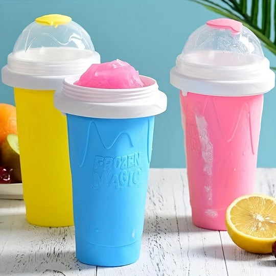 400ml Summer Homemade Squeezable Juice Water Bottle, Quick-Frozen Ice Cream Slushy Maker Smoothie Cup