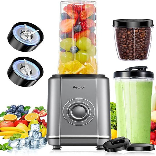 1200W Blender for Shakes and Smoothies, VEWIOR Personal Blender with 6 Blades, 22 oz * 2 B PA-F ree To-go Cups, 3 Mode Controls for Kitchen (Banned by A mazon)