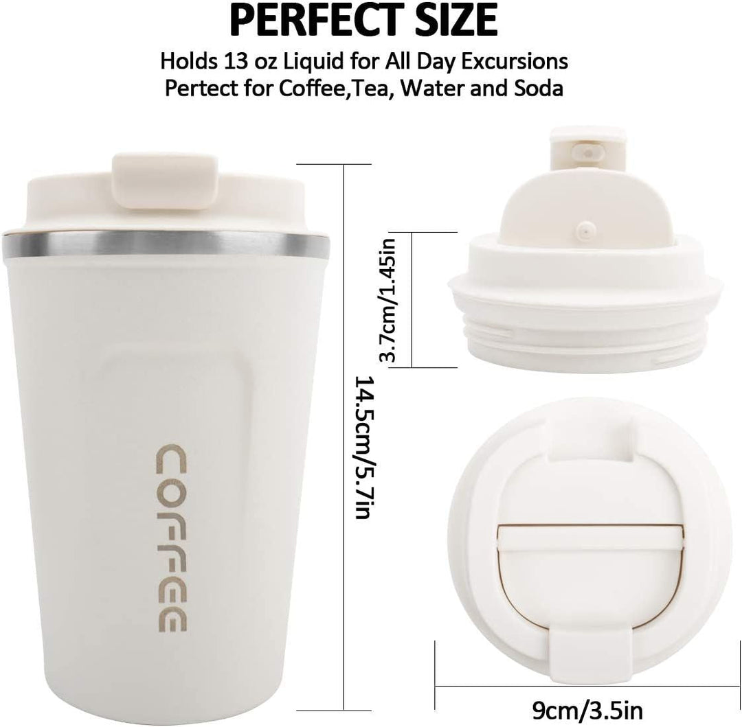 12 oz Stainless Steel Vacuum Insulated Tumbler - Coffee Travel Mug Spill Proof with Lid - T hermos Cup for Keep Hot/Ice Coffee; Tea and Beer