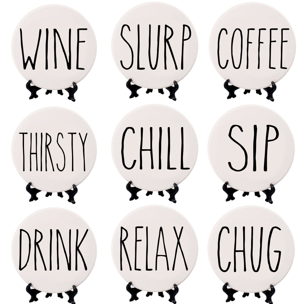 Minimalist Coasters Set - Modern Absorbent Drink Coasters for Home Decor