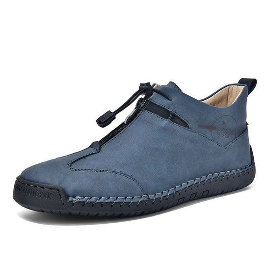 Casual Men's Leather Shoes Travel Middle-aged Doudou Light And Comfortable