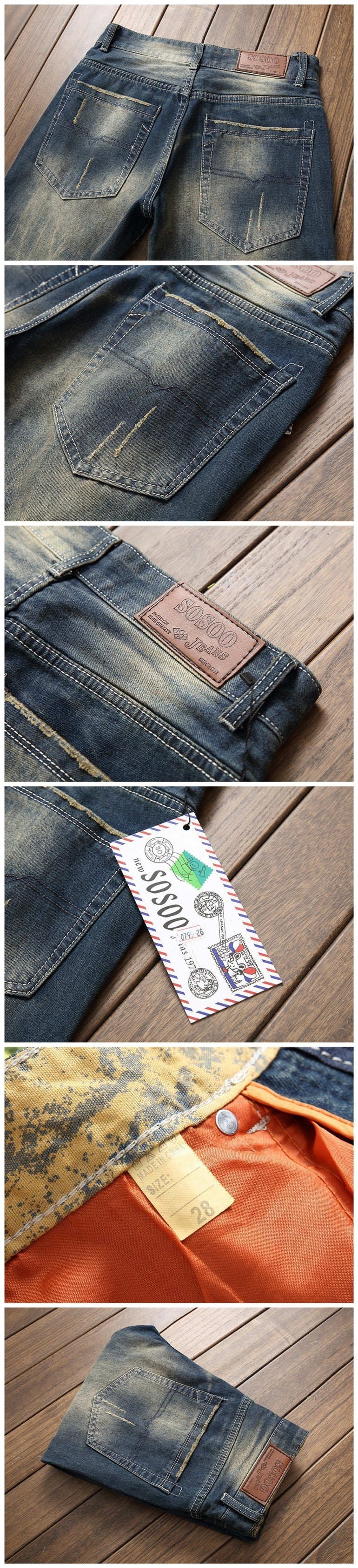 Ripped European And American Fashion Cool Trendy Straight Men's Pants