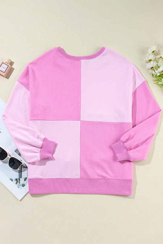 Colorblock Crewneck Henley Sweatshirt