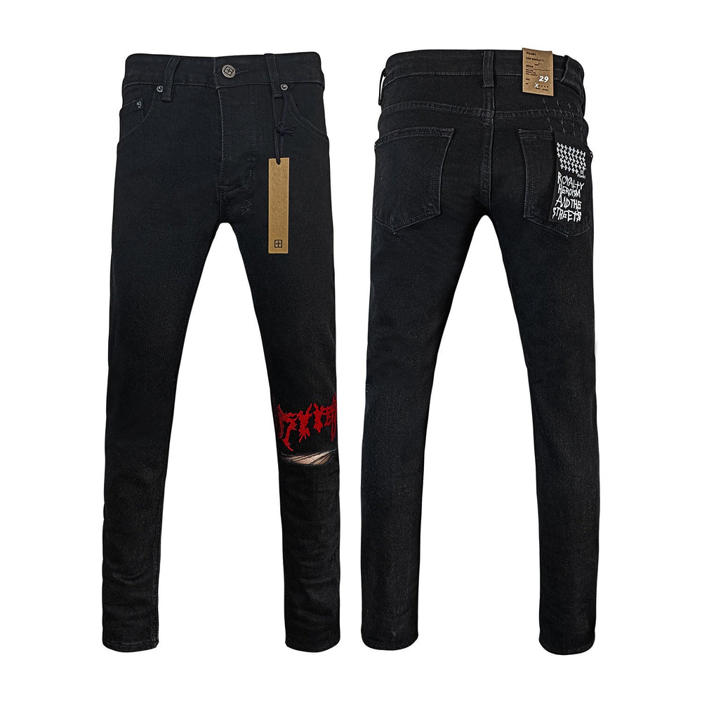 Straight Ripped Stretch American High Street Casual Men's Pants