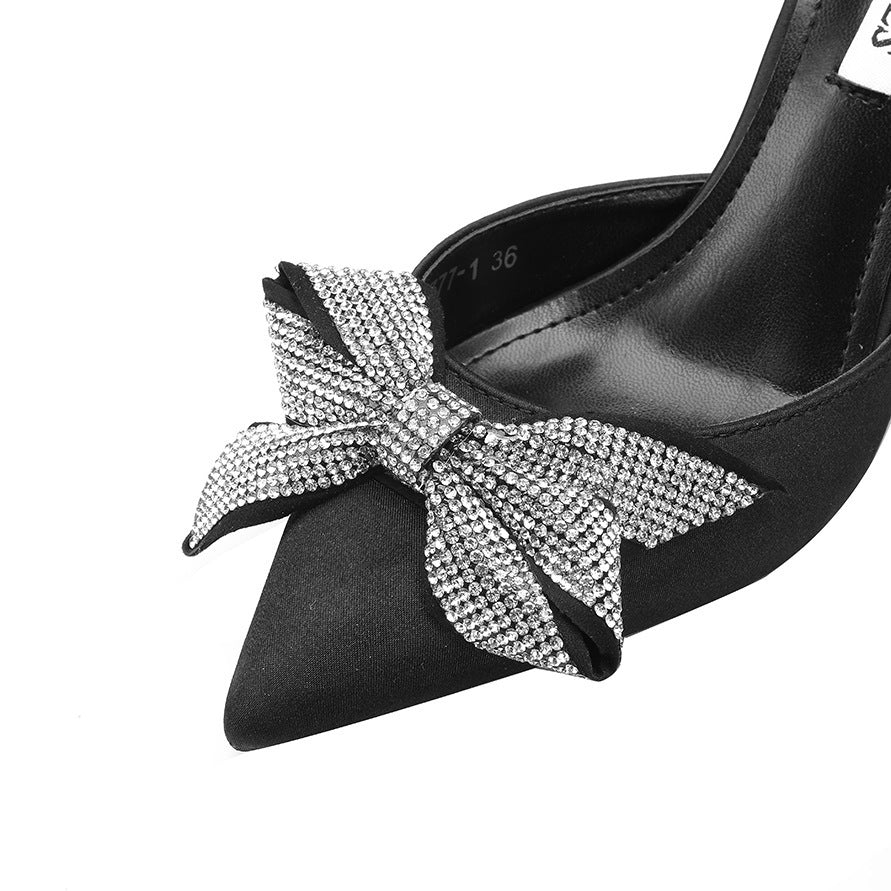Pointed Toe Pumps Bow Heels