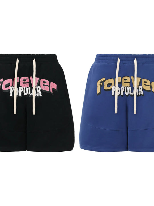 Men's Letter Drawstring Shorts