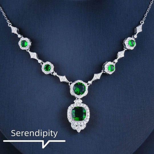 Emerald Elegance White Gold Necklace