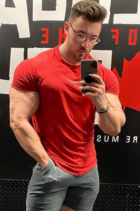 Men's Plus Size Letter Round Neck Short Sleeve T-Shirt