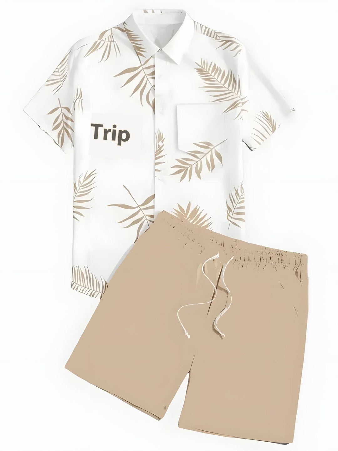 Black And White Striped Hawaiian Men's Shorts Sets