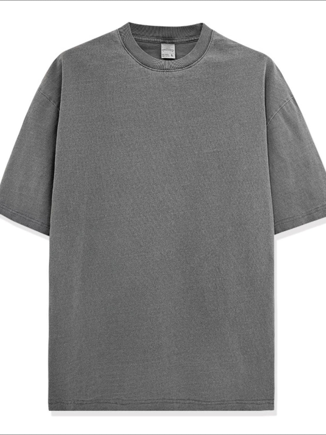 Men's Full Size Round Neck Washed T-Shirt Plus Size