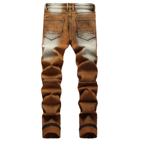 Men's Stretch Zipper Personalized Fashion Slim-fit Pants