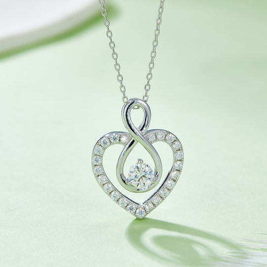 1 Carat Moissanite 925 Sterling Silver Necklace