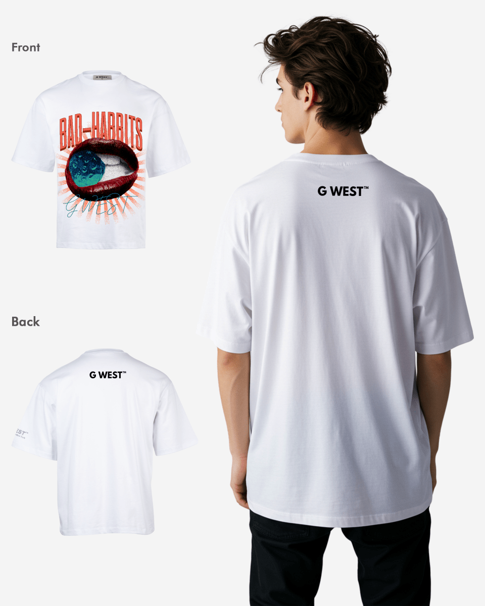 G-WEST BAD HABBITS OVERSIZED T-Shirt Mens