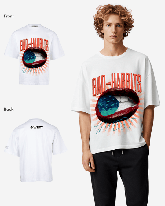 G-WEST BAD HABBITS OVERSIZED T-Shirt Mens