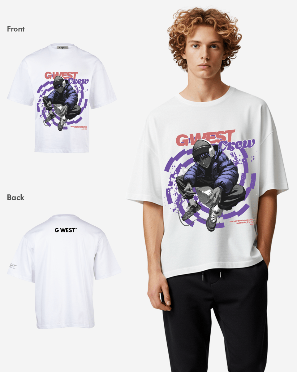 G-West G WEST CREW OVERSIZED T-Shirt Mens