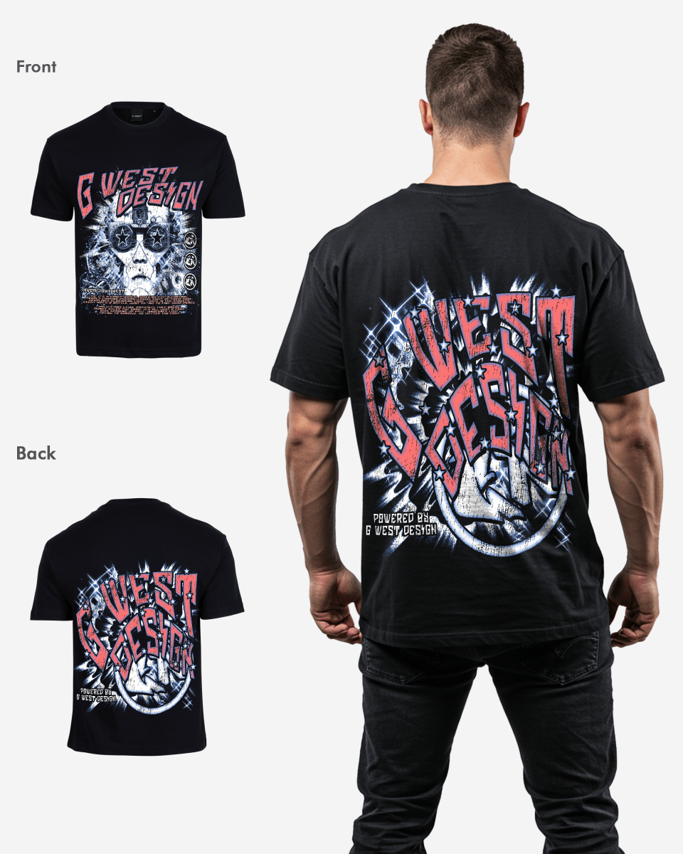 G West Mens  Chasing Dreams Premium Oversized Tee Front And Back Print