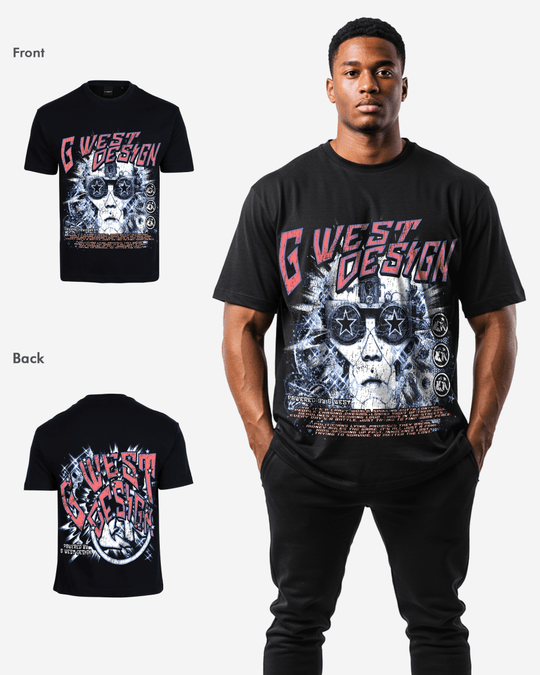 G West Mens  Chasing Dreams Premium Oversized Tee Front And Back Print
