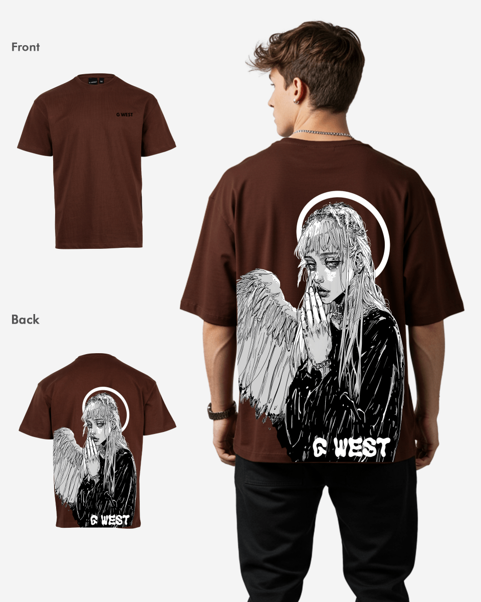 G West Mens Oversized Angel Girl Tee