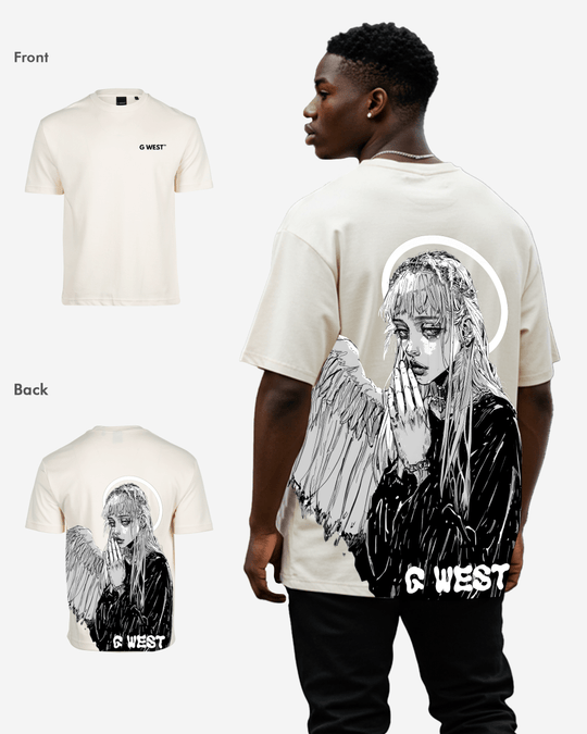 G West Mens Oversized Angel Girl Tee