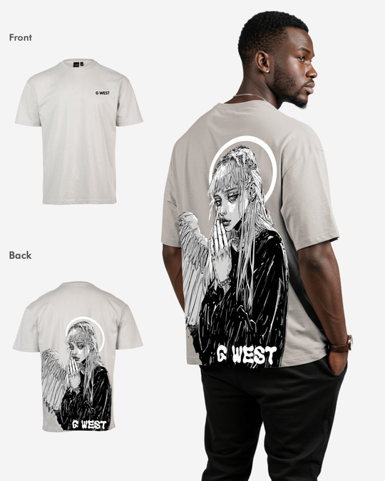 G West Mens Oversized Angel Girl Tee