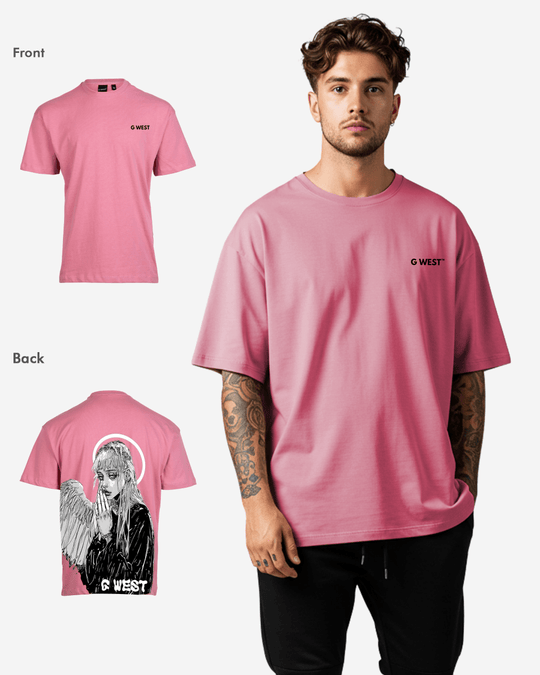 G West Mens Oversized Angel Girl Tee
