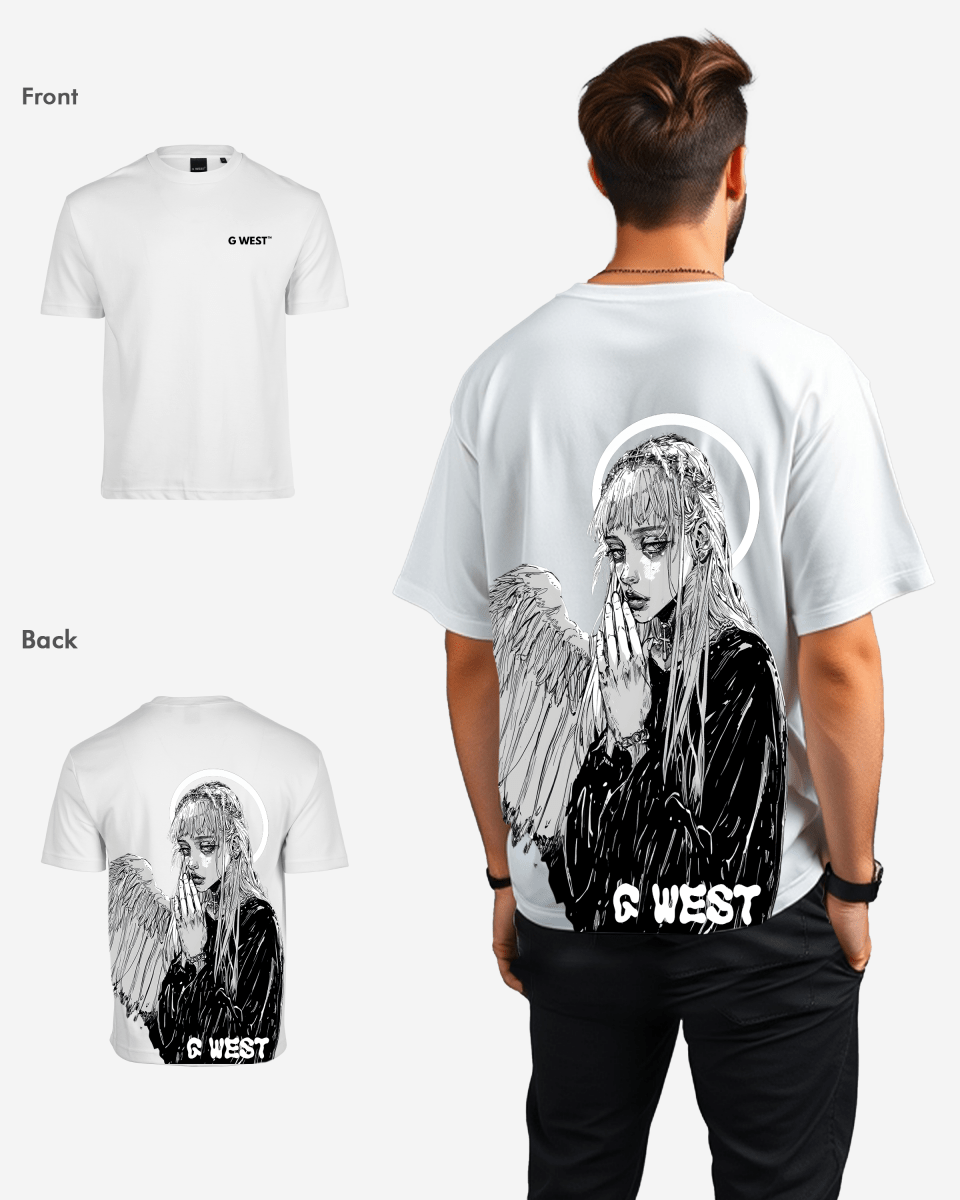 G West Mens Oversized Angel Girl Tee