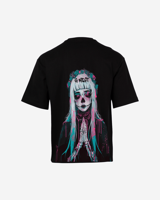G West Mens Oversized Praying Girl T Shirt