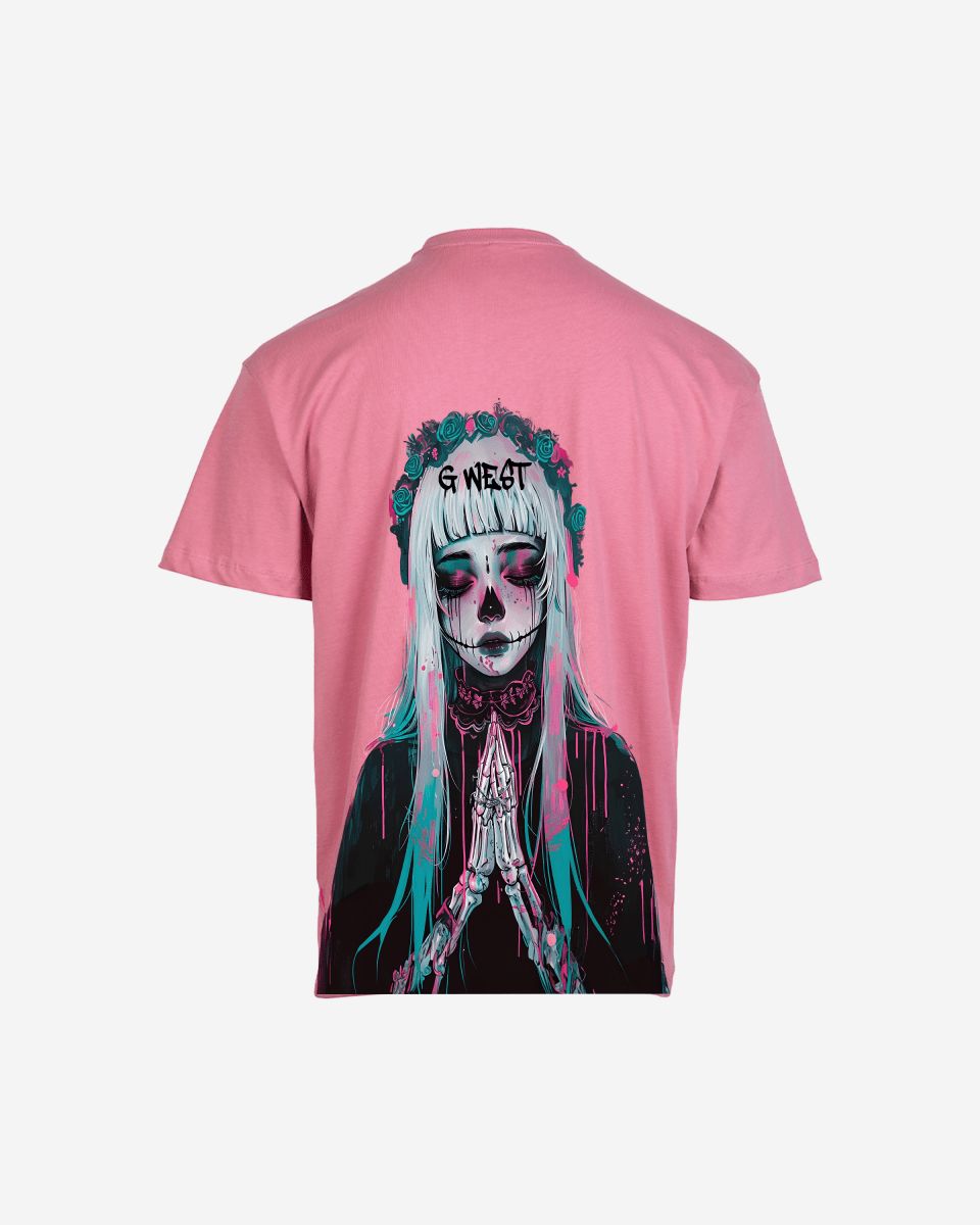 G West Mens Oversized Praying Girl T Shirt