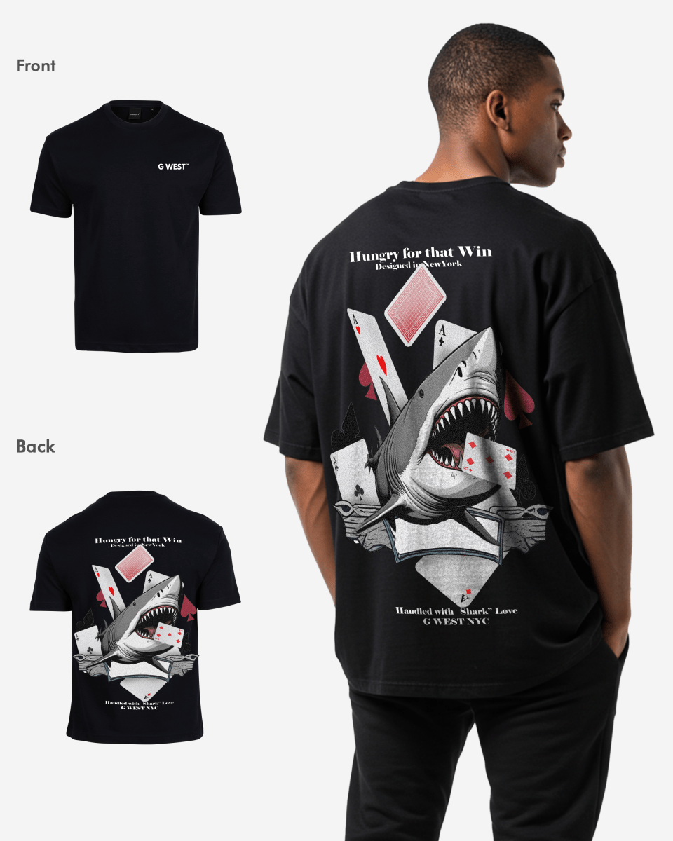 G-West G West Oversized Spade Of Sharks T Shirt Mens