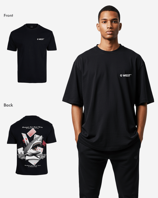 G-West G West Oversized Spade Of Sharks T Shirt Mens