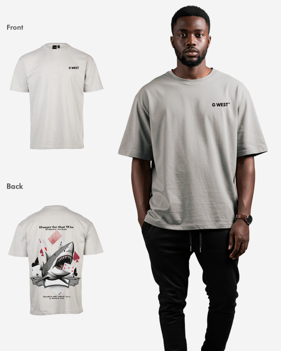 G-West G West Oversized Spade Of Sharks T Shirt Mens