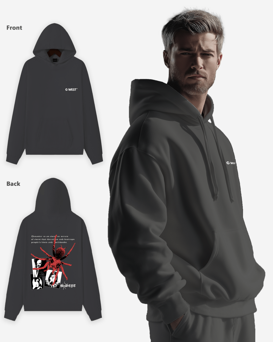 G-West G West Red Spider Heavy Premium Hoodie Mens