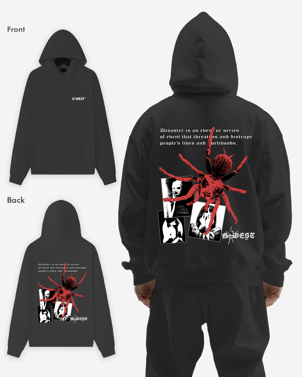 G-West G West Red Spider Heavy Premium Hoodie Mens