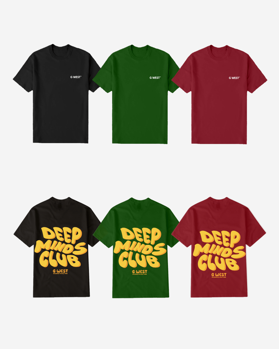 G West Mens Regular Fit Deep Minds Club T Shirt
