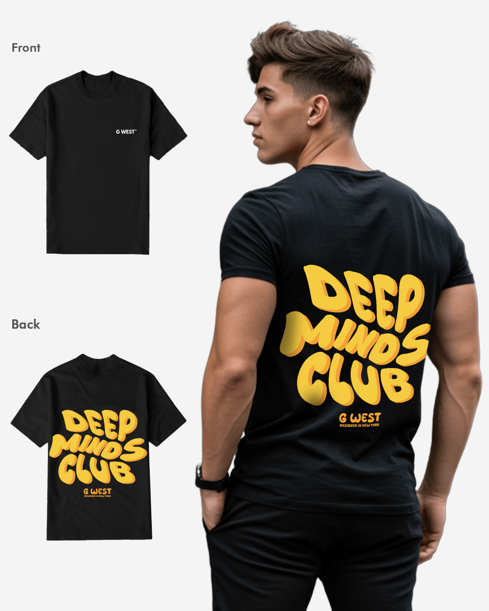 G West Mens Regular Fit Deep Minds Club T Shirt