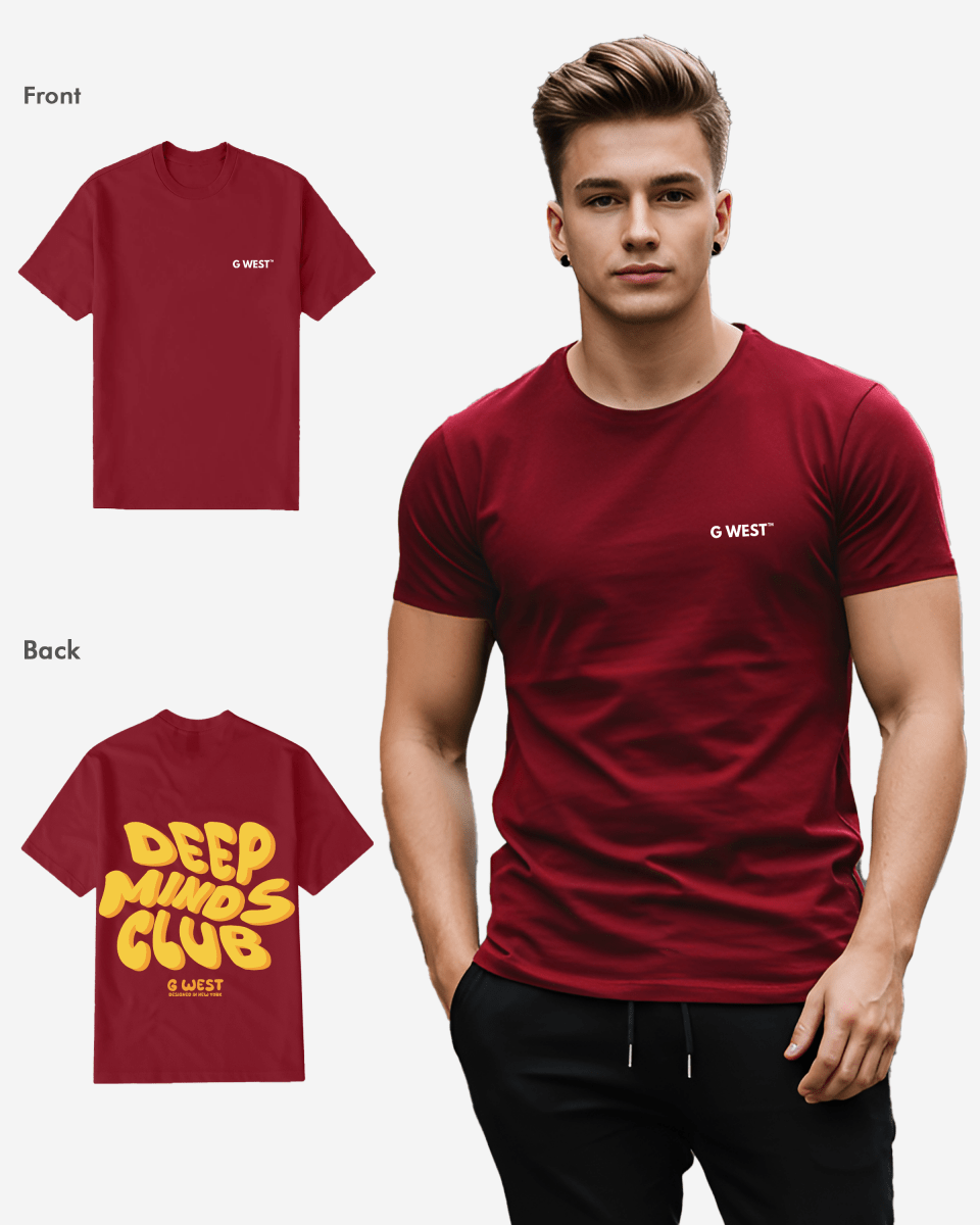 G West Mens Regular Fit Deep Minds Club T Shirt
