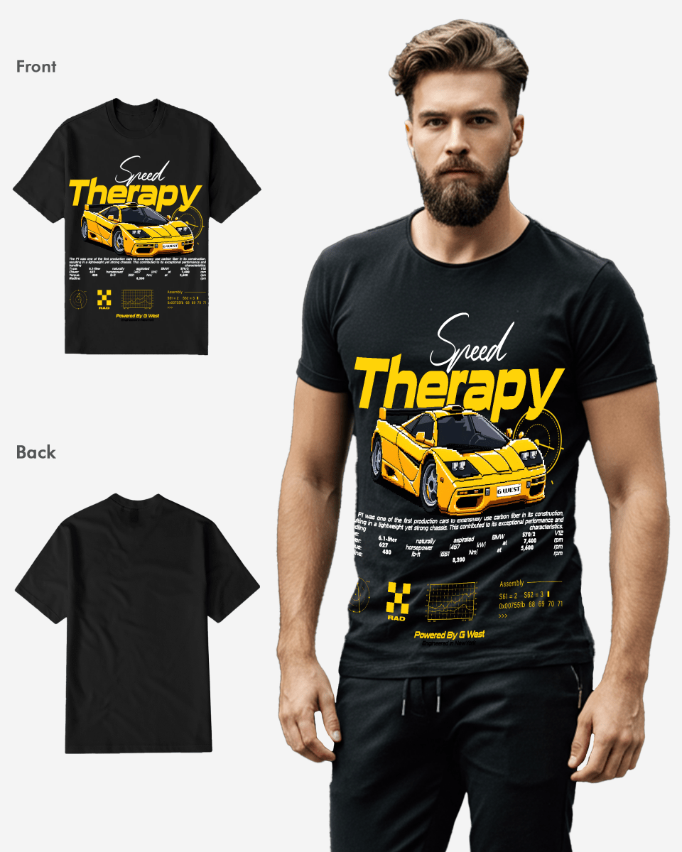 G West Mens Regular Fit Speed Therapy Front Graphic T Shirt