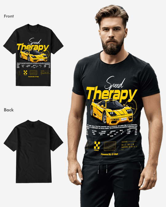 G West Mens Regular Fit Speed Therapy Front Graphic T Shirt