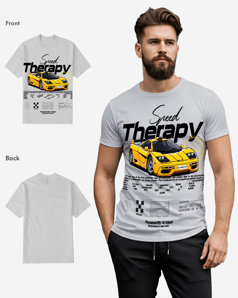 G West Mens Regular Fit Speed Therapy Front Graphic T Shirt