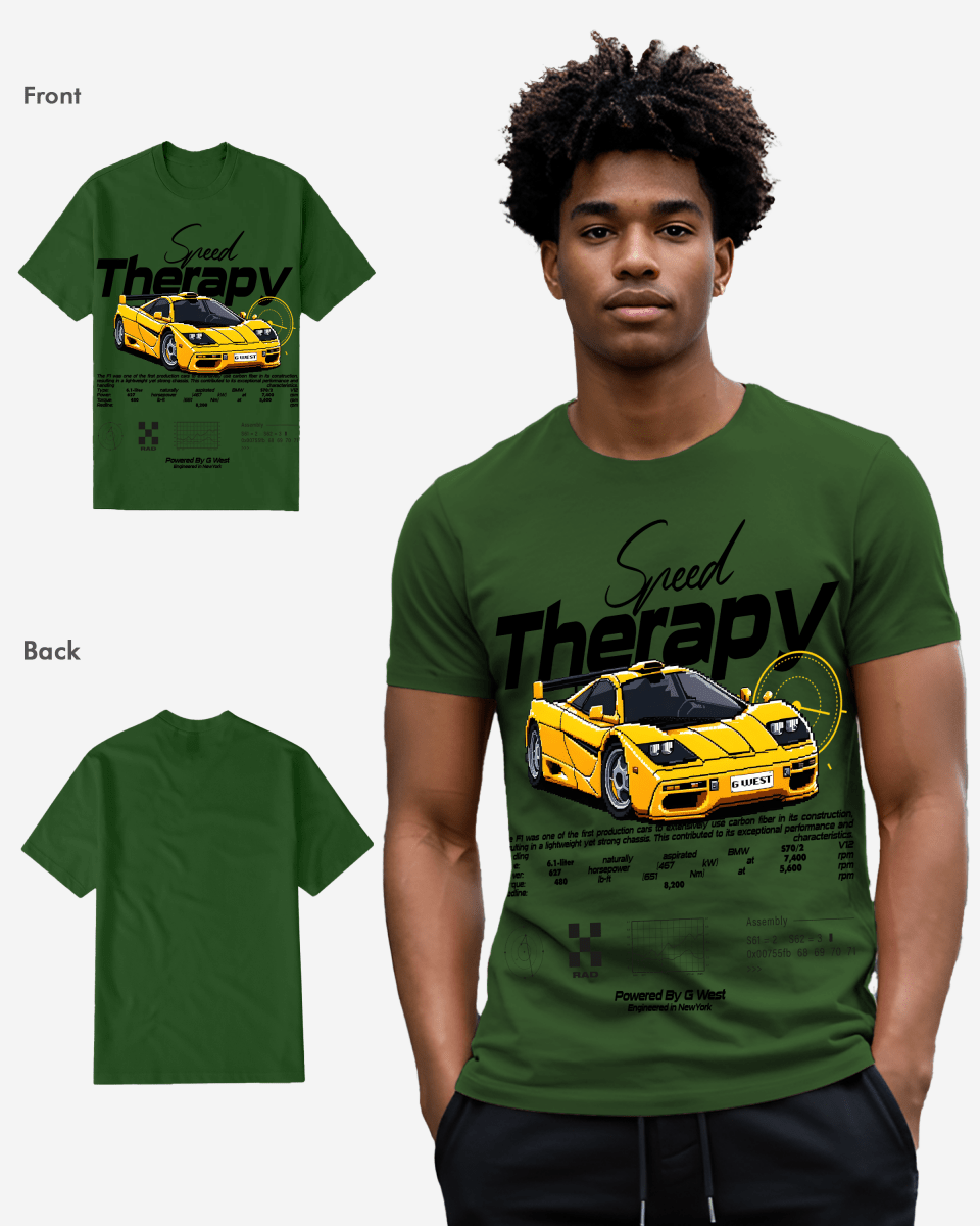 G West Mens Regular Fit Speed Therapy Front Graphic T Shirt