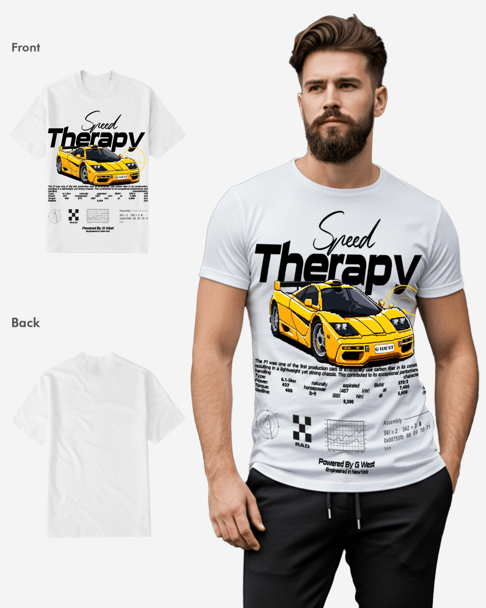 G West Mens Regular Fit Speed Therapy Front Graphic T Shirt