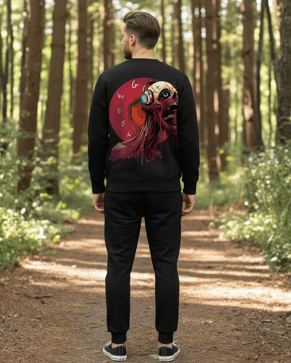 G-West G West Vinyl Zombie Heavy Premium Crewneck Mens