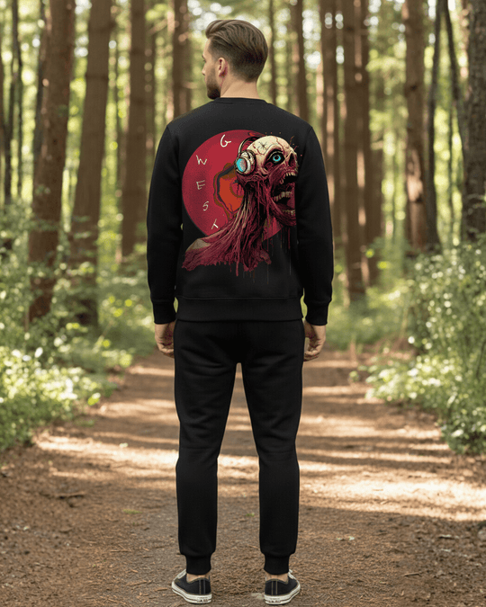 G-West G West Vinyl Zombie Heavy Premium Crewneck Mens