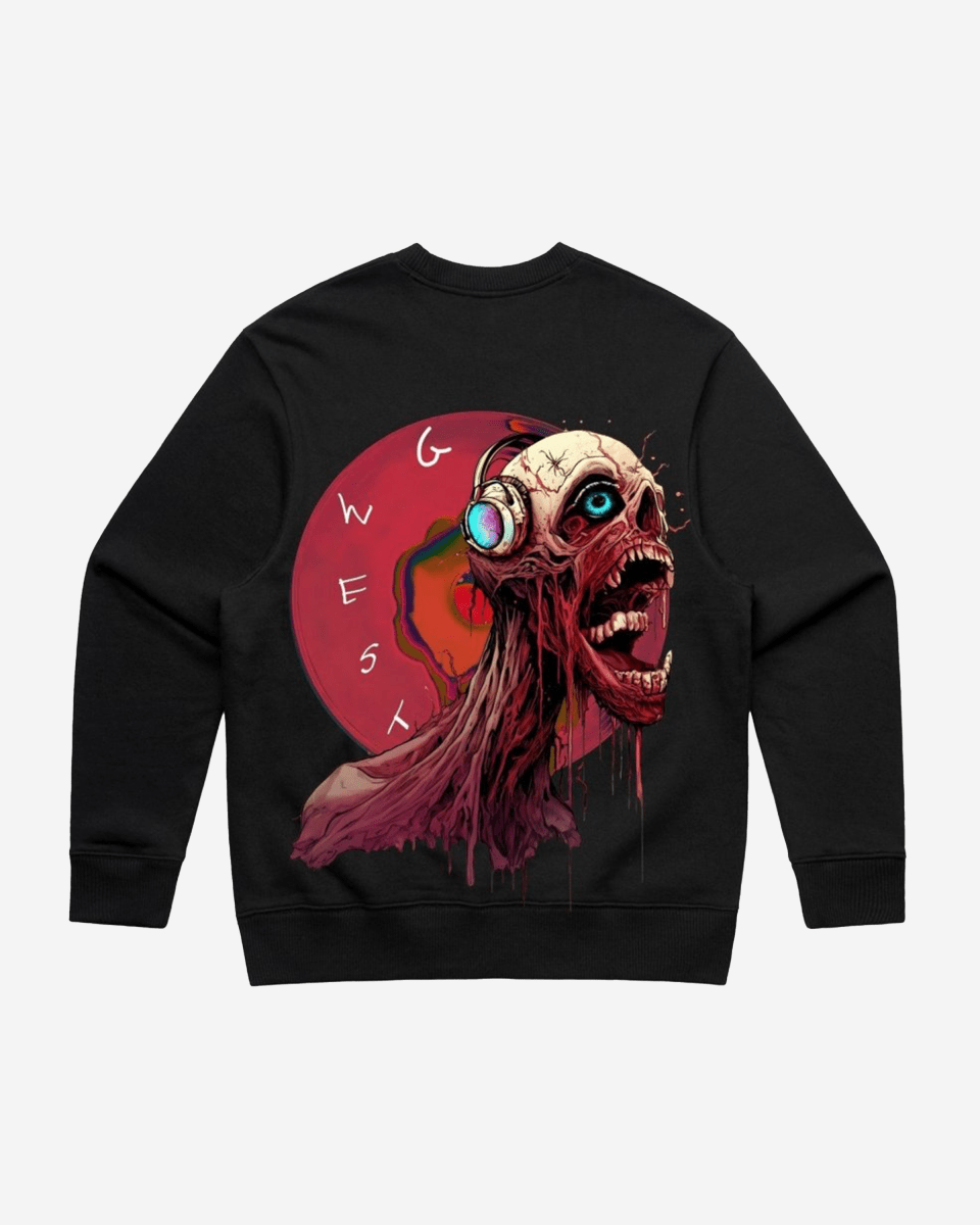 G-West G West Vinyl Zombie Heavy Premium Crewneck Mens