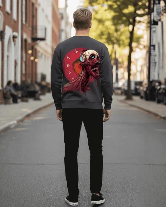 G-West G West Vinyl Zombie Heavy Premium Crewneck Mens