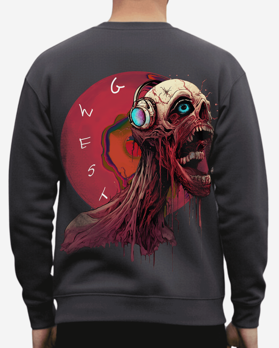 G-West G West Vinyl Zombie Heavy Premium Crewneck Mens