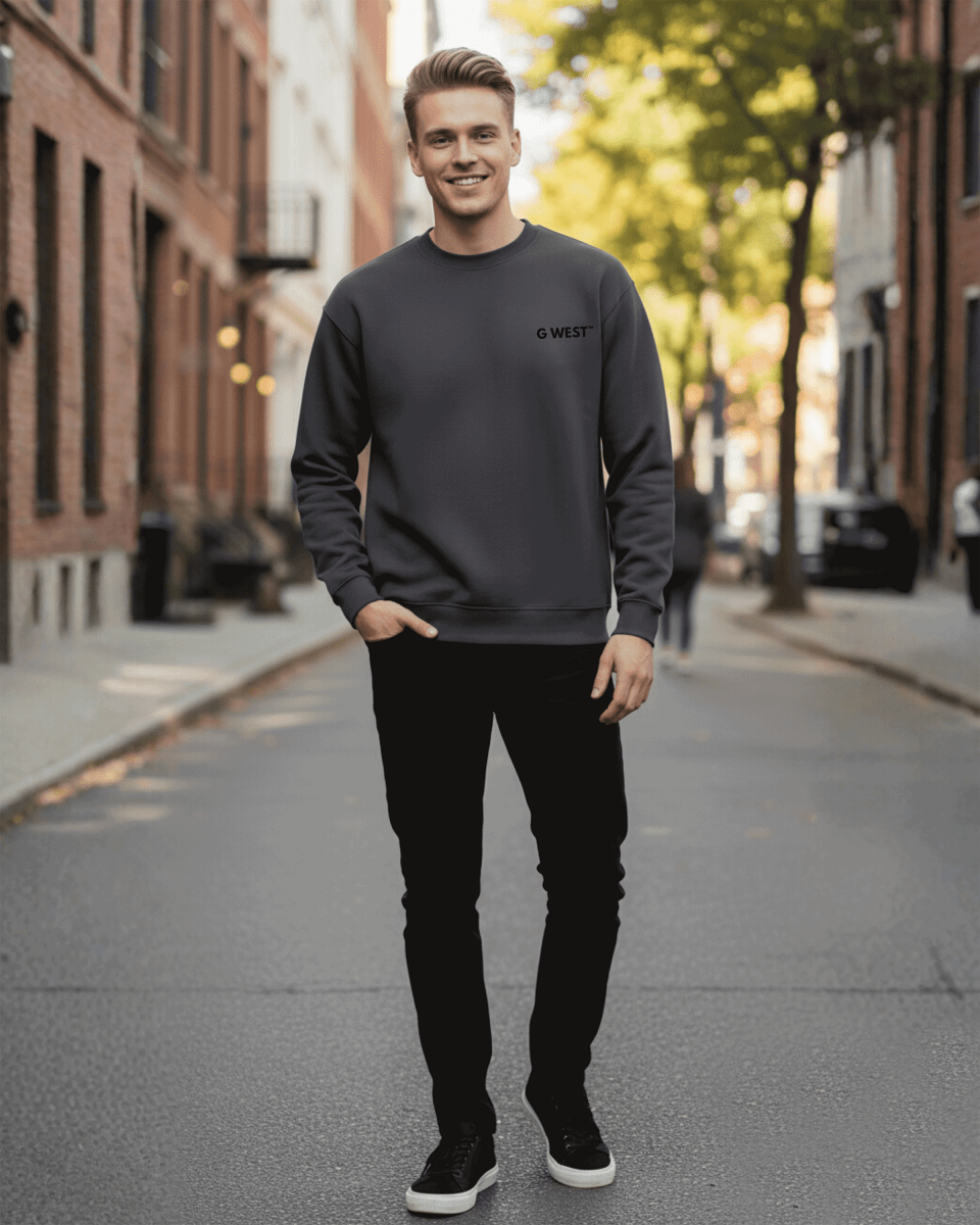 G-West G West Vinyl Zombie Heavy Premium Crewneck Mens