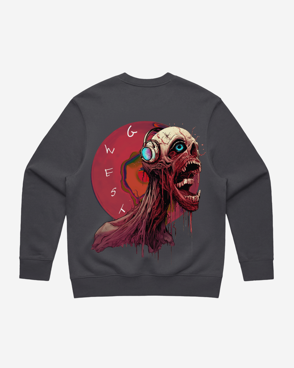 G-West G West Vinyl Zombie Heavy Premium Crewneck Mens