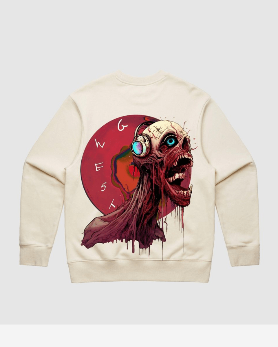 G-West G West Vinyl Zombie Heavy Premium Crewneck Mens